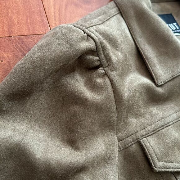 NWT Kut From The Kloth Women's Brown Matilda Crop Faux Suede Jacket size XS - Picture 9 of 13